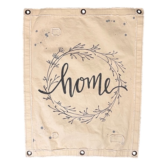 Primitives by Kathy Other - Primitives by Kathy Home Wreath‎ Canvas Wall Banner Art Cotton Farmhouse 25"x32"